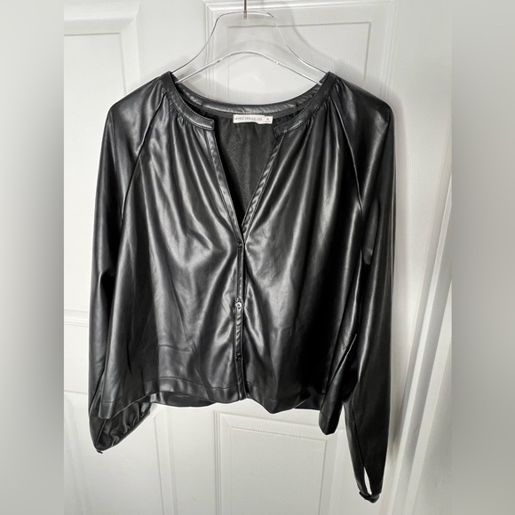 Avec Les Files Pleather Top Sz XL - Picture 6 of 8